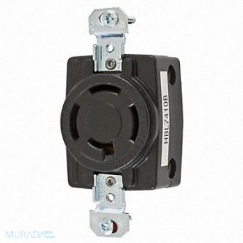 HUBBELL Lck Recept 20 A Blk Nylon NoNEMA 1Gng, 6C612