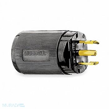 HUBBELL MdgtLckPlg Strt 15 A Black Nylon 3Blds, 6C618