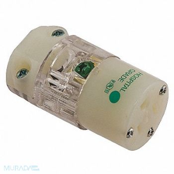 HUBBELL Strt Bld Cnnctr Clr 2P3W Elstmr 5-15R, 6C628