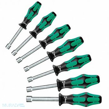 WERA Nut Driver Set SAE Hollow Round 7 pcs., 100V07