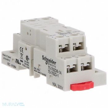 SCHNEIDER Relay Socket Finger Safe Square 8 Pin, 6CVE4