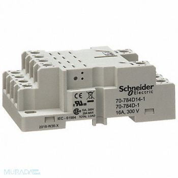 SCHNEIDER Rlay Scket Finger Safe Square 14 Pin 16A, 6CVE7