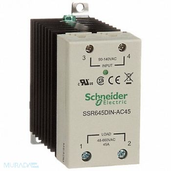 SCHNEIDER Solid State Relay In 90 to 140VAC 45, 6CXA6