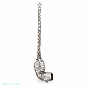 HUBBELL WIRING DEVICE-KELLEMS Connector Aluminum L - Strain Relief 6in, 6D179