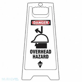 TOUGH GUY Floor Sign White Polypropylene 24 in H, 6DMG0