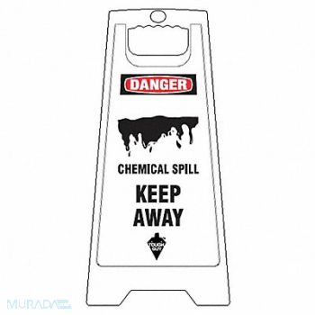 TOUGH GUY Floor Sign Red Polypropylene 24 in H, 6DMG3