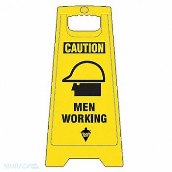TOUGH GUY Floor Sign Yellow Polypropylene 24 in H, 6DMG6