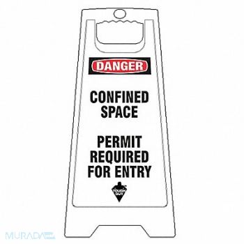 TOUGH GUY Floor Sign Red Polypropylene 24 in H, 6DMG7