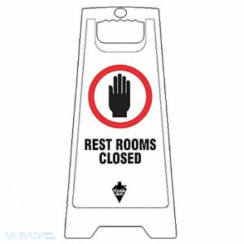 TOUGH GUY Restroom Sign White Plastic 24 in H, 6DMG9