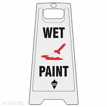 TOUGH GUY Floor Sign White Polypropylene 24 in H, 6DMH0