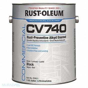 RUST-OLEUM H7178 1 GAL 100 VOC DTM Alkyd Gloss Black, 6DNW6