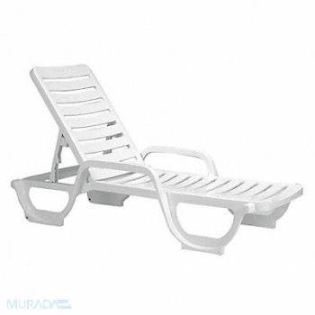 GROSFILLEX Chaise Lounge Adjustable White, 6DVH1