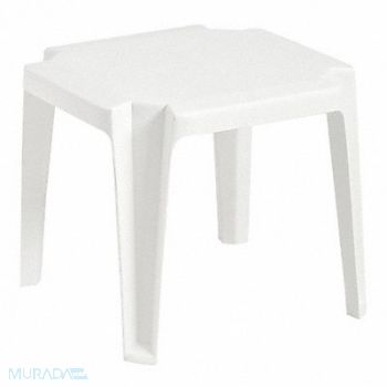 GROSFILLEX Side Table Low 17 In Square White, 6DVH2