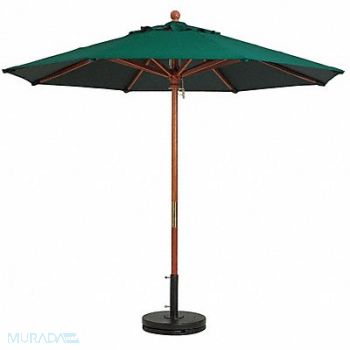 GROSFILLEX 7ft Wooden Market Umbrella Forest Green, 6DVL7