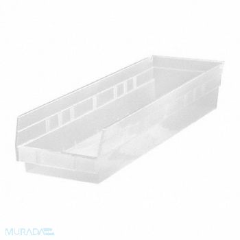 QUANTUM STORAGE SYSTEMS Shelf Bin Clear Polypropylene 4 in, 6ECF4