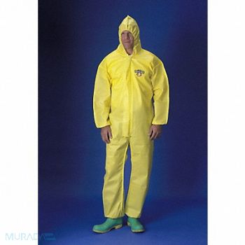 LAKELAND Hooded Coverall Elastic Yellow M, 6EHK8