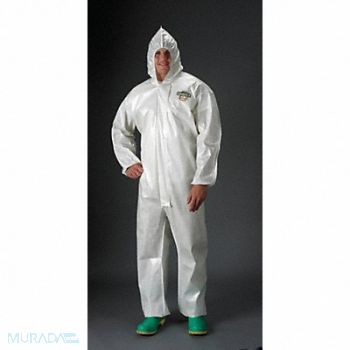 LAKELAND Hooded Coverall Elastic White 4XL, 6EHP7
