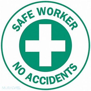 BRADY Hard Hat Emblem Label English PK4, 6EW96