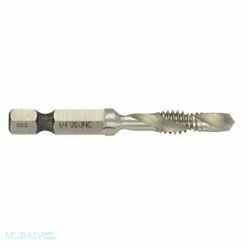 WESTWARD Drill/Tap/Countersink Bit 1/4-20x2-1/4 L, 6EXL5