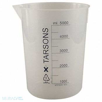 LAB SAFETY SUPPLY Beaker 5000mL Polypropylene, 6FAE9