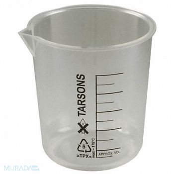 LAB SAFETY SUPPLY Beaker 100mL Polymethylpentene PK12, 6FAF0