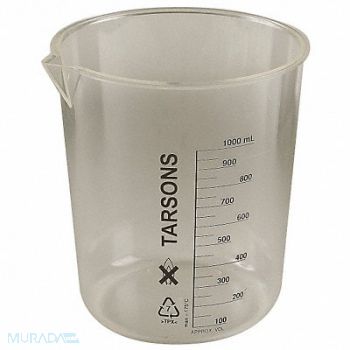 LAB SAFETY SUPPLY Beaker 1000mL Polymethylpentene PK3, 6FAF2