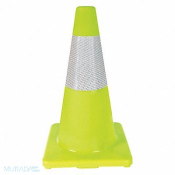 GRAINGER APPROVED Traffic Cone 18 In.Fluorescent Lime, 6FHA6