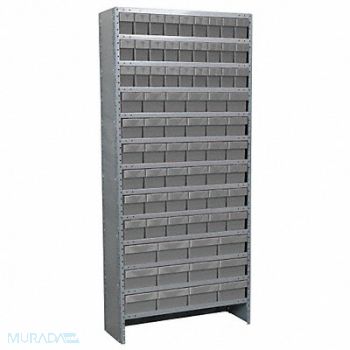 AKRO-MILS Enclosed Bin Shlvng 12x79x36in Gray, 6GDF0