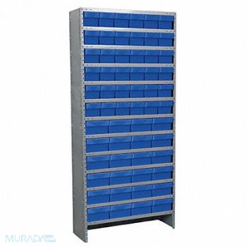 AKRO-MILS Enclosed Bin Shlvng 18x79x36in Blue, 6GDG4