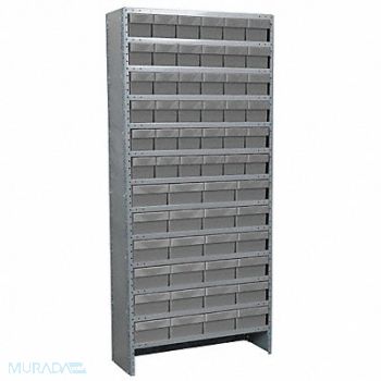 AKRO-MILS Enclosed Bin Shlvng 18x79x36in Gray, 6GDG6