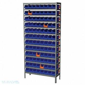 AKRO-MILS K6927 Bin Shlvng 12x79x36in Blue Orange, 6GDL1