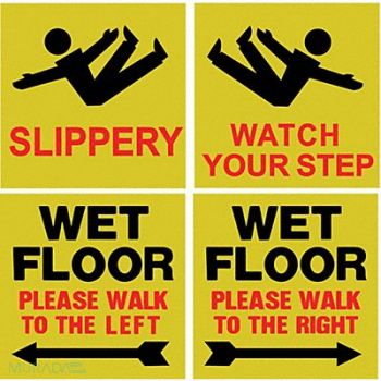 TOUGH GUY Floor Safety Sign 8 inx8 in Plastic PK4, 6GJA1