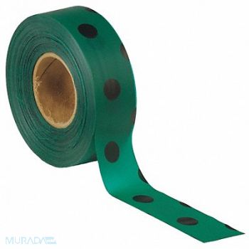 PRESCO PRODUCTS CO Flagging Tape Grn/Blk 300 ft x 1-3/16 In, 6GJK8
