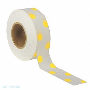PRESCO PRODUCTS CO Flagging Tape Wh/Yllw 300 ft x 1-3/16 In, 6GJK9
