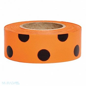 PRESCO PRODUCTS CO Flagging Tape Orange Glo/Black 150 ft, 6GJL0