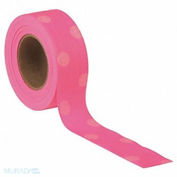 PRESCO PRODUCTS CO Flagging Tape Pnk Glo/Wh 150ft 1-3/16 In, 6GJL1