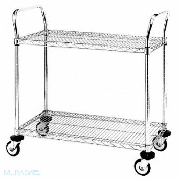 METRO Utility Cart SS Wire Shelves 18Wx36Lx38H, 6GJY3