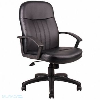 GRAINGER APPROVED Executive Chair Leather Black, 6GNN4