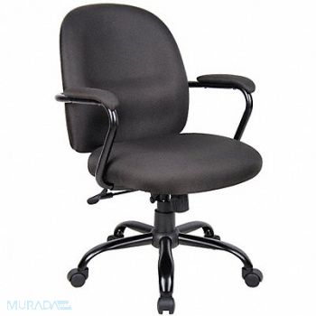 GRAINGER APPROVED Exec Chair Fabric Black 18-22 Seat Ht, 6GNN8