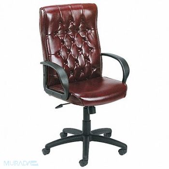 GRAINGER APPROVED Exec Chair Vinyl Burgundy 19-23 Seat Ht, 6GNP1