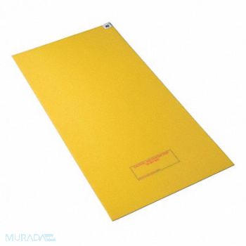 CONDOR D3949 Tacky Mat Yellow 24 x 30 In PK4, 6GPZ7
