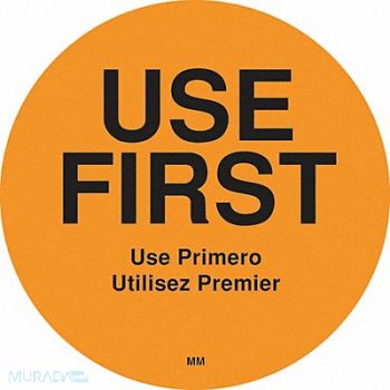 DAYMARK Use First Label Orange PK500, 6GUW1