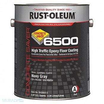 RUST-OLEUM Floor Coating 6500 Navy Gray 1 gal Can, 6H061