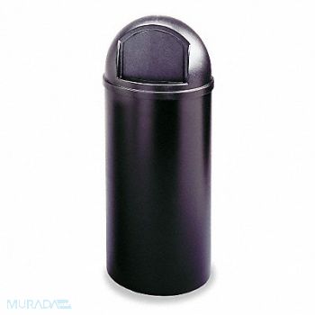 RUBBERMAID COMMERCIAL PRODUCTS Trash Can Round 15 gal Black, 6HH66