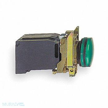 SCHNEIDER ELECTRIC Pilot Light Complete Green Incandescent, 6HK84