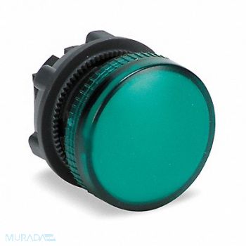 SCHNEIDER ELECTRIC Pilot Light Head Green 22mm Incandescent, 6HW16