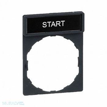 SCHNEIDER ELECTRIC Legend Plate Start White/Black, 6JC44