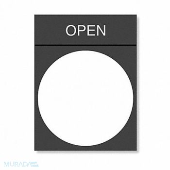 SCHNEIDER ELECTRIC Legend Plate Open White/Black and Red, 6JC54