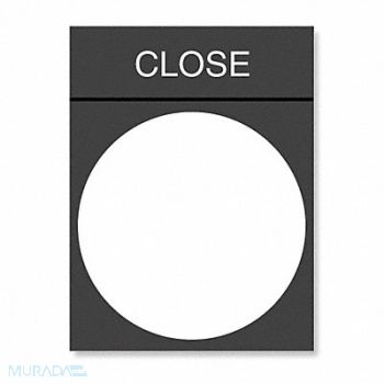 SCHNEIDER ELECTRIC Legend Plate Close White/Black and Red, 6JC55