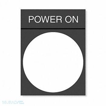 SCHNEIDER ELECTRIC Legend Plate Rectangular Power On, 6JC60